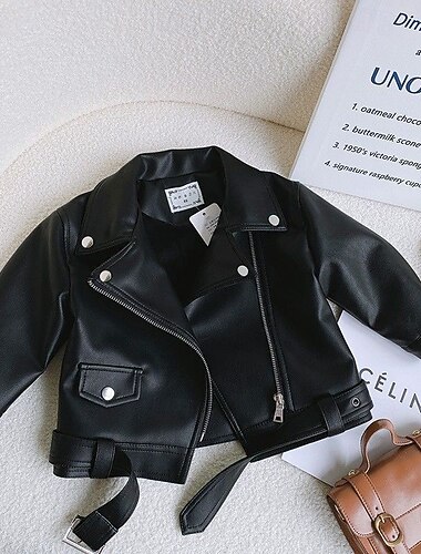 Παιδιά Κοριτσίστικα Μαύρο δερμάτινο μπουφάν Jachetă Συμπαγές Χρώμα Μοντέρνα Φερμουάρ Τσέπη ΕΞΩΤΕΡΙΚΟΥ ΧΩΡΟΥ Παλτό Εξωτερικά ενδύματα 4-12 χρόνια Φθινόπωρο Μαύρο   Παιδιά Κοριτσίστικα Μαύρο δερμάτινο μπουφάν Jachetă Συμπαγές Χρώμα Μοντέρνα Φερμουάρ Τσέπη ΕΞΩΤΕΡΙΚΟΥ ΧΩΡΟΥ Παλτό Εξωτερικά ενδύματα 4-12 χρόνια Φθινόπωρο Μαύρο