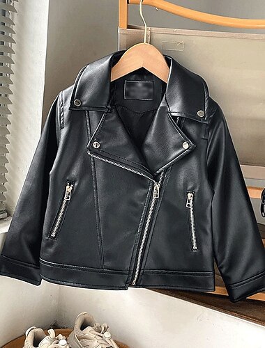 Παιδιά Κοριτσίστικα Μαύρο δερμάτινο μπουφάν Jachetă Συμπαγές Χρώμα Μοντέρνα Φερμουάρ Τσέπη ΕΞΩΤΕΡΙΚΟΥ ΧΩΡΟΥ Παλτό Εξωτερικά ενδύματα 4-12 χρόνια Φθινόπωρο Μαύρο   Παιδιά Κοριτσίστικα Μαύρο δερμάτινο μπουφάν Jachetă Συμπαγές Χρώμα Μοντέρνα Φερμουάρ Τσέπη ΕΞΩΤΕΡΙΚΟΥ ΧΩΡΟΥ Παλτό Εξωτερικά ενδύματα 4-12 χρόνια Φθινόπωρο Μαύρο