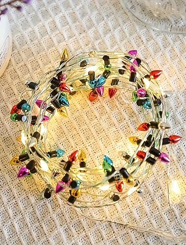  LED Řetězová Světla Fairy 5M 2M Dekorace na Věnec PVC Napájené AA Baterií Mini Žárovky Nepřepínatelné Vícebarevná Jasnost pro Holiday Domácí Dekor