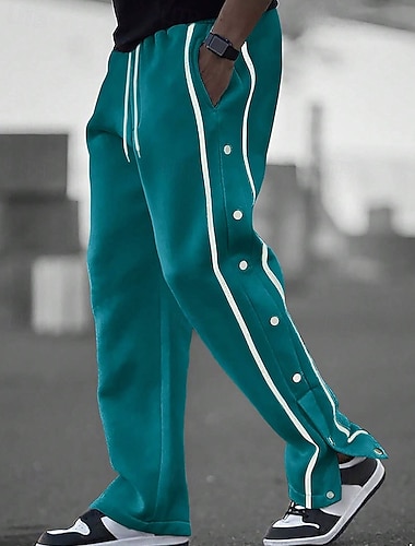  Męskie Spodnie dresowe z szerokimi nogawkami spodnie sportowe Spodnie casualowe Z kieszeniami Rozcięcie Wysoka talia Doły Siłownia Athleisure Ćwiczyć Wiosna Jesień Oddychający Siłownia Trening Track