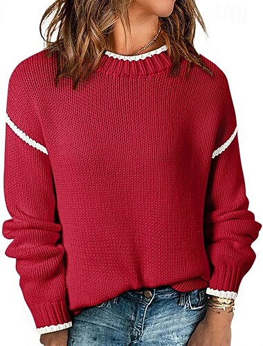 Weihnachten Damen Lässige Oberteile Pullover Langarm Oberteil Athleisure Einfarbig Weich Warm Outdoor Urlaub Sportbekleidung Sportkleidung Schwarz Rosa Rote   Weihnachten Damen Lässige Oberteile Pullover Langarm Oberteil Athleisure Einfarbig Weich Warm Outdoor Urlaub Sportbekleidung Sportkleidung Schwarz Rosa Rote