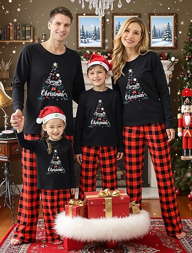 Family Christmas Christmas Family Pajamas Pajamas Family Sets Graphic Christmas Tree Home Print Red Long Sleeve Daily Matching Outfits   Family Christmas Christmas Family Pajamas Pajamas Family Sets Graphic Christmas Tree Home Print Red Long Sleeve Daily Matching Outfits