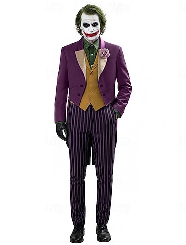  Joker Klovn Jakkesæt & Blazere Film Cosplay kostume Flotte kostumer Film Cosplay for Herre Voksen Halloween Karneval Fest