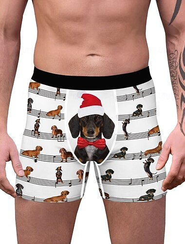  Hund Weihnachtspyjamas Kurze Boxershorts Unterwäsche Weihnachtsgeschenk Herren Lustig Weihnachten Muster Erwachsene Weihnachten Neujahr Heiligabend Weihnachten Party