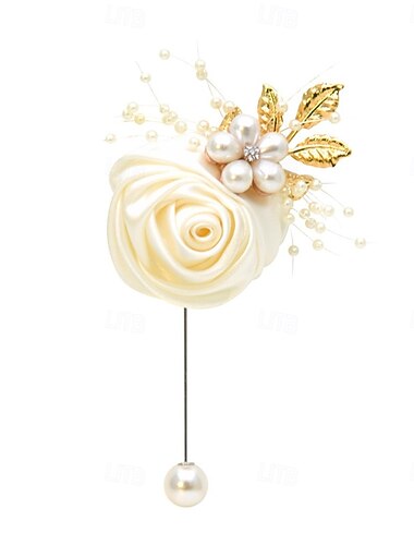  Bryllup håndledd blomster Boutonnieres Bryllup / Fest Sateng / Metall Blomster