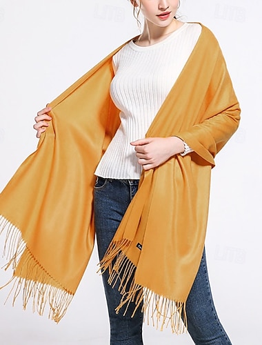  Женская накидка Женские шарфы Свадебные накидки Элегантный стиль Свадьба Без рукавов Имитация кашемир Свадебные накидки С С кисточками Назначение Свадьба Весна