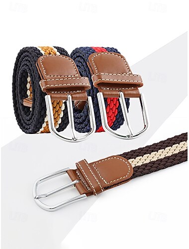  Verstellbarer Herren-Stretchgürtel für Weihnachten – aus Polyester, in verschiedenen Farben erhältlich, perfekt für festliche Outfits und Freizeitkleidung