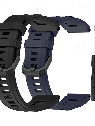 2-pack Smart Watch-band Kompatibel med Amazfit T-Rex Ultra Smart klocka Rem med borttagningsverktyg Justerbar Klassiskt lås Sportband Ersättning Armband   2-pack Smart Watch-band Kompatibel med Amazfit T-Rex Ultra Smart klocka Rem med borttagningsverktyg Justerbar Klassiskt lås Sportband Ersättning Armband