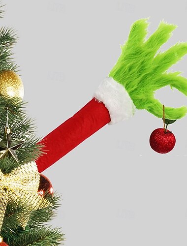  Julgrönt monstergransprydnad, plyschhängande juldekoration, söt julfestgåva, festlig julgransdekoration