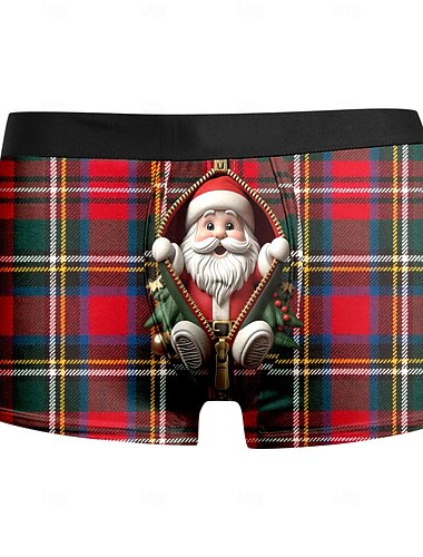  Weihnachten Kurze Boxershorts Unterwäsche Weihnachtsgeschenk Weihnachtsmann Grafik Neuartige Komisch für Herren Erwachsene 3D-Druck  für Weihnachten Karneval Neujahr Party