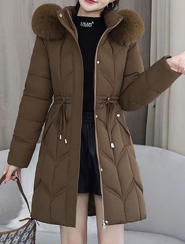 نسائي معطف شتوي أسفل الدفء مريح رباط سحاب جيب طوق الفراء كاجوال سهل عطلة شارع فضفاض مناسب للبس اليومي طويلة طوي عادي كم طويل ملابس خارجية أسود أبيض وردي بلاشيهغ الخريف الشتاء   نسائي معطف شتوي أسفل الدفء مريح رباط سحاب جيب طوق الفراء كاجوال سهل عطلة شارع فضفاض مناسب للبس اليومي طويلة طوي عادي كم طويل ملابس خارجية أسود أبيض وردي بلاشيهغ الخريف الشتاء