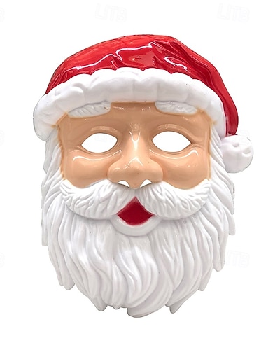 Маска Санта-Клауса, новогодняя шапка, рождественские подарки для мальчиков и девочек, новинка, забавная рождественская маска в канун Рождества, шапка для детей от 4 лет   Маска Санта-Клауса, новогодняя шапка, рождественские подарки для мальчиков и девочек, новинка, забавная рождественская маска в канун Рождества, шапка для детей от 4 лет