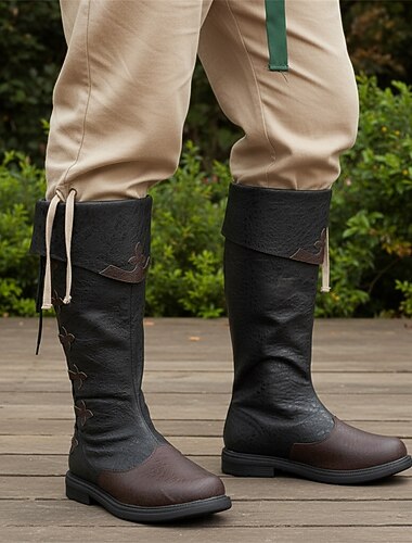  レトロヴィンテージ中世ルネッサンスシューズ海賊ナイトリッターメンズユニセックスハロウィーンイベント/パーティー仮面舞踏会靴ファンシー中世ブーツ