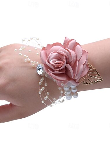 Fiori da polso da sposa Braccialetto floreale Matrimonio / Evento / Festa Metallo / Tessuti Floreale   Fiori da polso da sposa Braccialetto floreale Matrimonio / Evento / Festa Metallo / Tessuti Floreale