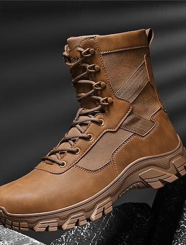  мужские коричневые водонепроницаемые военные ботинки с амортизирующей подошвой и усиленной поддержкой лодыжки, прочная тактическая обувь для работы, походов и кемпинга
