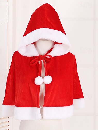  Kinderen Uniseks Kerstmis Kerstmis Cape Kleurenblok Modieus Buiten jas bovenkleding 4 jaar + Herfst Rood