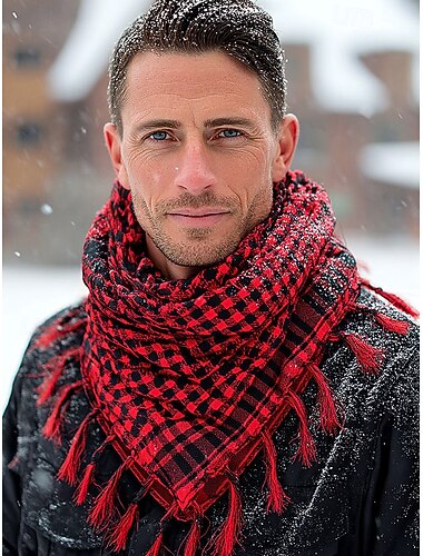sciarpa natalizia da uomo: sciarpe a quadri morbide, eleganti e calde in vari colori per le vacanze invernali, l'abbigliamento casual e le feste all'aperto   sciarpa natalizia da uomo: sciarpe a quadri morbide, eleganti e calde in vari colori per le vacanze invernali, l'abbigliamento casual e le feste all'aperto