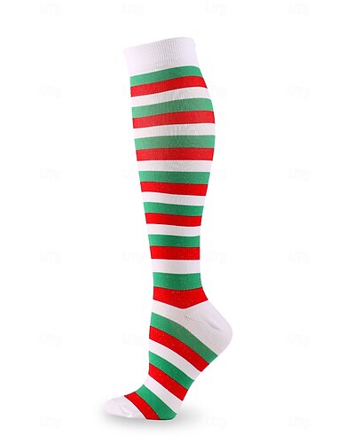 Pack de 3 calcetines de compresión navideños unisex, calcetines deportivos largos, ideales para la comodidad y el soporte durante las fiestas.   Pack de 3 calcetines de compresión navideños unisex, calcetines deportivos largos, ideales para la comodidad y el soporte durante las fiestas.
