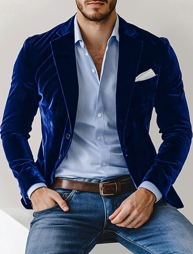  Miesten samettinen bleiseri lovikaulus muoti klassinen rento yksivärinen bleiseri viininpunainen sininen vihreä räätälöity istuvuus yksirivinen kaksinaptinen