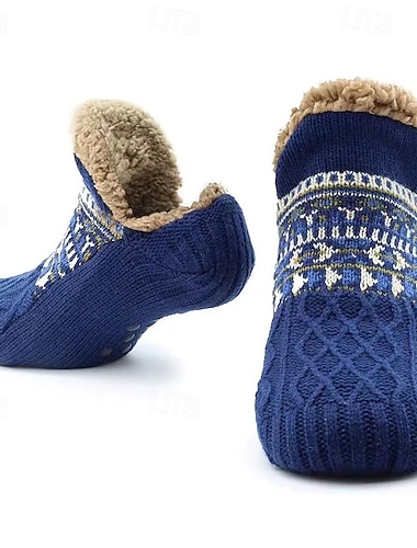  冬用シェルパフリースフロアソックス 厚手 暖かい 滑り止め スリッパソックス 大人用 室内 家庭用