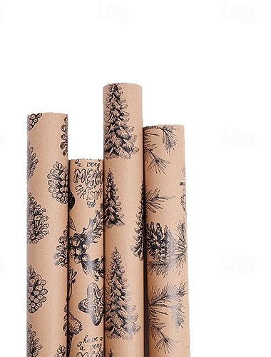  Wendbare Weihnachts-Geschenkpapierrolle – Minirolle – 19 Zoll x 3,28 Fuß – Weihnachts-Geschenkpapier für die Weihnachtsfeier