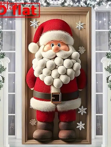  Рождественское дверное покрывало с рисунком Санта-Клауса, зимние праздничные шторы, праздничный настенный фон, занавеска для дома, гостиной, спальни, украшение для рождественской вечеринки