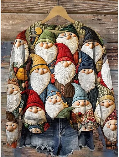  Damen Pullover Sweatshirt Grafik Tiermotiv Lässig Langarm Rundhalsausschnitt Rundhals Normale Oberteile Lässig Straße Alltagskleidung Gelb Rote Grün Herbst Winter