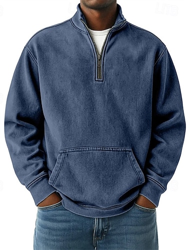  Miesten College Quarter vetoketjullinen collegepaita Musta Laivastosininen Purppura Ruskea Apila Puolivetoketju Tavallinen Urheilu ja ulkoilu Päivittäin Pyhäpäivä Polyesteri Katutyyli Perus Vapaa-aika