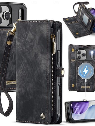  telefon Maska Pentru iPhone 17 Pro Max 17 Air 17 Portofel Card Detașabil Fermoar Acceptă încărcarea fără fir TPU PU piele