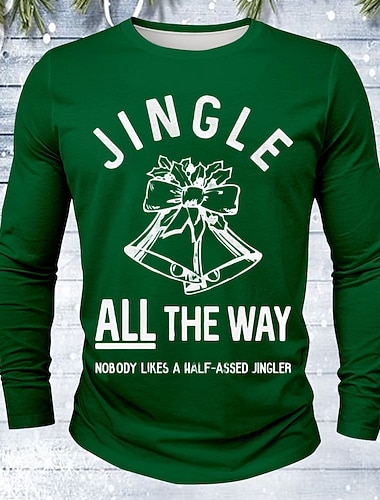  חג המולד בגדי ריקוד גברים סנטה קלאוס מצחיק חולצה קצרה שרוול ארוך חולצה קצרה הדפסת תלת מימד צווארון עגול קצר חולצה אופנתי בסיסי 3D רחוב קזו'אל יומי פול שחור לבן קיץ אביב ביגוד S M L XL XXL XXXL