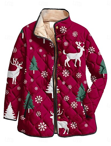 سترة شتوية نسائية لعيد الميلاد، سترة مبطنة دافئة وخفيفة الوزن، أزرار مطبوعة، نشطة، كلاسيكية، فنية، غير رسمية، شجرة عيد الميلاد، عادية، ياقة واقفة، مقاس عادي، أكمام طويلة، ملابس خارجية باللونين الأسود   سترة شتوية نسائية لعيد الميلاد، سترة مبطنة دافئة وخفيفة الوزن، أزرار مطبوعة، نشطة، كلاسيكية، فنية، غير رسمية، شجرة عيد الميلاد، عادية، ياقة واقفة، مقاس عادي، أكمام طويلة، ملابس خارجية باللونين الأسود