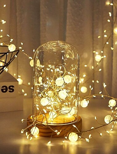  Julefyrverkeri lyslenker runde kuler kobbertråder lyslenker 6m 400 leds nyttår bryllupsfest hage veranda juletre terrasse dekorasjon