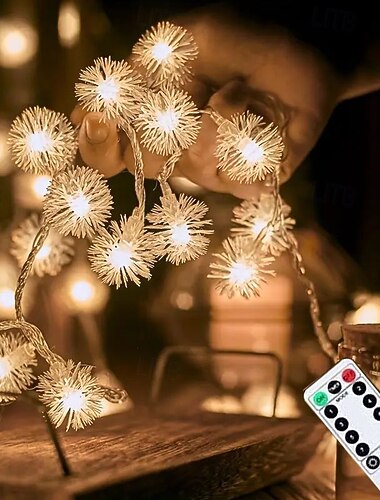  سلسلة أضواء الهندباء للتحكم عن بعد في عيد الميلاد، 8 أوضاع، 10 أمتار، 80 مصباحًا خرافيًا لطيفًا أبيض دافئ لشجرة عيد الميلاد وغرفة النوم وأجواء احتفالية وحفلات الزفاف وأعياد الميلاد