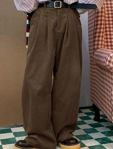 Herre Bukser Dressbukser Kordfløyel bukse Lomme Knapper عادي Komfort Formell Fest Arbeid Mote Klassisk Stil Svart Mørkegrå Mikroelastisk   Herre Bukser Dressbukser Kordfløyel bukse Lomme Knapper عادي Komfort Formell Fest Arbeid Mote Klassisk Stil Svart Mørkegrå Mikroelastisk