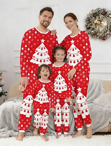 familj Jul Jul familjepyjamas Pyjamas Familjeset Grafisk Julgran Hem Mönster Rubinrött Långärmad Dagligen Matchande kläder   familj Jul Jul familjepyjamas Pyjamas Familjeset Grafisk Julgran Hem Mönster Rubinrött Långärmad Dagligen Matchande kläder