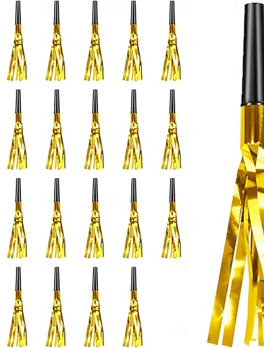  24/48 st guldfärgade nyårsljudmakare glitter nyårsfestblåsare utblåsningar nyårsaftonspel gåvor tillbehör födelsedagspresenter pep rally för vuxna skämt examen sportevenemang tut ljudmakare tillbehör