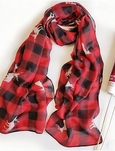  Damen Schals Umhang Weihnachten Täglich Ferien Polyester Urlaub Basic Lässig Sonnenschutz Außenbereich 1 Stück