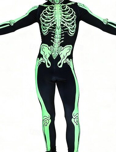  Totenkopf Skelett Bodysuit Halloween Gruppenkostüme Paarkostüme Ganzkörper-Catsuit Gruselkostüm Herren Damen Jungen Kinder Erwachsene Performance Party Club Halloween Karneval Tag der Toten einfach