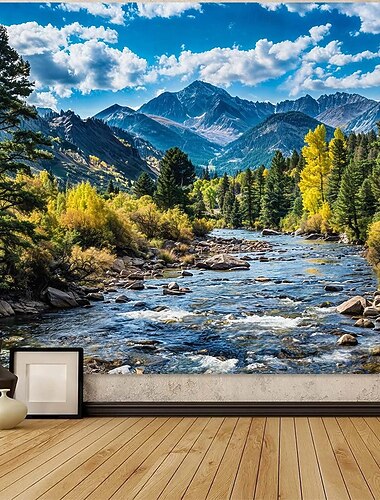  タペストリー バナー 毛布 マウンテン 森林 3D ベッドルーム リビングルーム 寮 ティーンズルーム 大学寮 ウォールポーチ ホームデコレーション