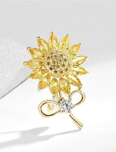  ブローチ クラシック レトロ フラワー エレガント ファッション オリジナル アーティスティック ブローチ ジュエリー ゴールド 用途 結婚式 パーティー 贈り物 婚約 プロムドレス 祭り