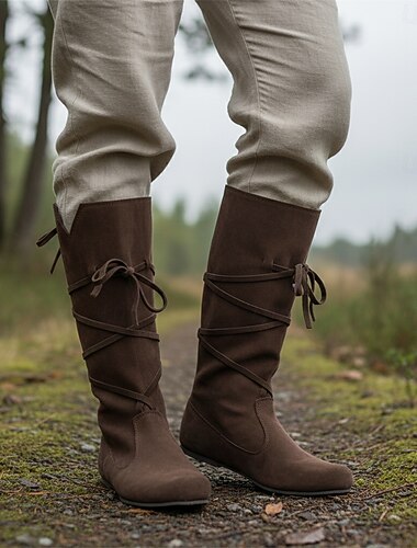  レトロヴィンテージ中世ルネッサンスシューズ、海賊ナイトリッター、メンズ、レディース、ユニセックス、ハロウィーンイベント/パーティー仮面舞踏会シューズ、ファンシー中世ブーツ。