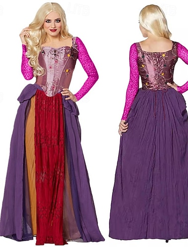  Hokus pokus Trollmann / heks Sarah Kjoler Cosplay kostyme Etnisk Midlertidig Film-Cosplay for Dame Voksne Halloween Karneval Maskerade Fest Maskerade