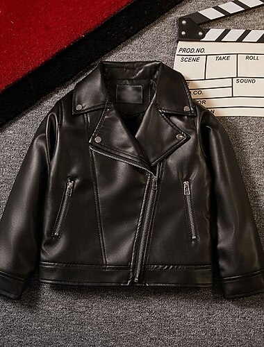 Детские Мальчики Черная кожаная куртка Жакет Верхняя одежда Полотняное плетение Длинный рукав Застегнуться ЗАЩИТА ОТ ВЛАГИ Защита от ветра Пальто Повседневные Мода На каждый день Черный Весна Осень   Детские Мальчики Черная кожаная куртка Жакет Верхняя одежда Полотняное плетение Длинный рукав Застегнуться ЗАЩИТА ОТ ВЛАГИ Защита от ветра Пальто Повседневные Мода На каждый день Черный Весна Осень