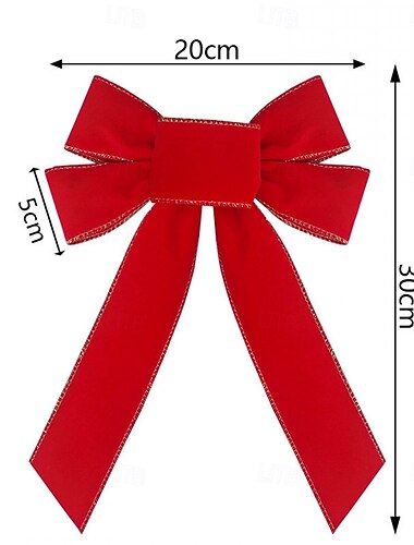  juletreoppheng røde kranssløyfer fløyelsrøde sløyfer håndknyttet enkel opphenging julepynt julegaver dekor glittersløyfe inngangsdøranheng dekor julefest nyttårsdekorasjoner