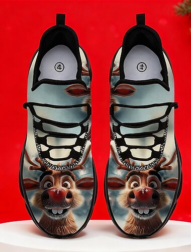  メンズ クリスマス サンタクロース スニーカー - 楽しい 3D サンタデザイン、快適なフィット感、ホリデーパーティーやクリスマスのお祝いにぴったり