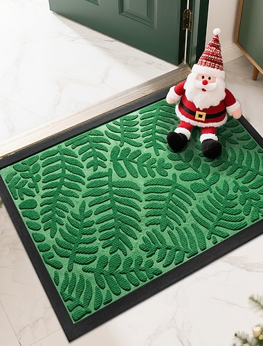  Paillasson d'extérieur de Noël, paillasson d'entrée en caoutchouc antidérapant pour la maison, tapis de bienvenue anti-salissures durable pour porche, patio ou porte d'entrée