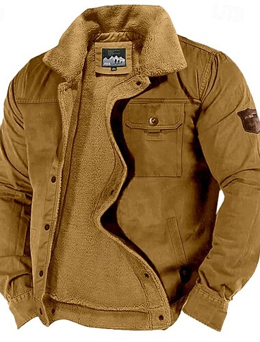  رجالي سترة الصوف سترة البضائع سترة عمل روتيني رسمي المنزل جاكيت ضد الرياح مضاعف جيب طوق من الصوف الخريف الشتاء لون الصلبة نشيط عتيق قبة عادية أزرق البحرية أخضر داكن كاكي جاكتس