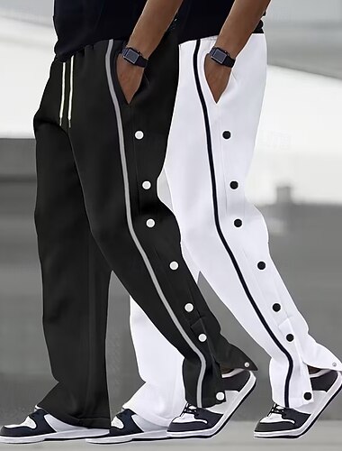  Confezioni multiple 2 pezzi Per uomo Nero + Cachi Pantaloni da tuta Pantaloni Pantaloni della tuta a gamba dritta Coulisse Elastico in vita Semplice Sport & Outdoor Abbigliamento quotidiano Poliestere