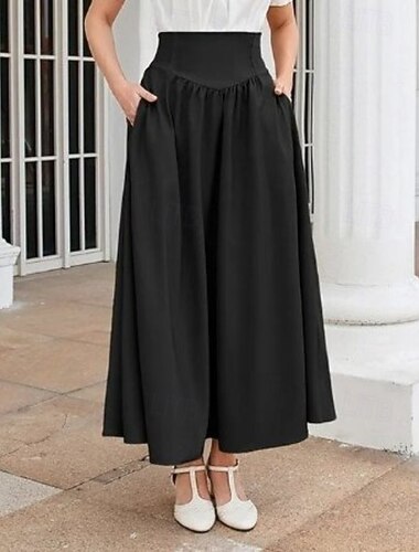  عتيق / معتق بانغك & قوطي العصور الوسطى طول الكعب الالتفاف تنورة ماكسي لون الصلبة A-الخط ملابس تنكرية نسائي سيلتك قرصان حفلة تنكرية كاجوال / يومي للبالغين الالتفاف