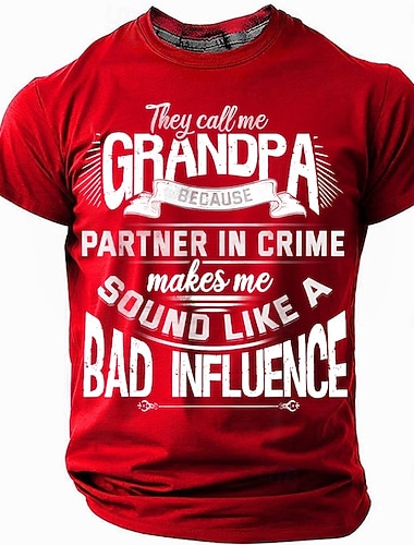  Miesten Hauska slangi T-paita Lyhythihainen T-paita 3D-tulostus Tiukka pyöreä kaula-aukko Paita Muoti Päivittäin Katu Päivittäin Sininen Musta Rubiini Kesä Kevät Vaatetus S M L XL XXL XXXL